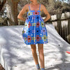 Casual Geometric Print A-Line Patchwork Sleeveless Mini Dress