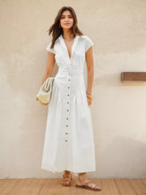Elegant Turndown Collar Versatile Occasions Shirt Maxi Dress With Belted