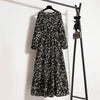 Bohemian Floral Printed O-neck Full Sleeve Beach Party Long Dress