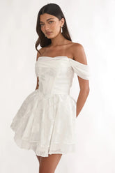 Lusting Off Shoulder Mini Dress White