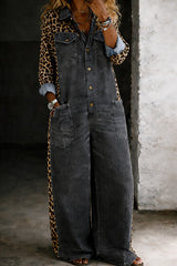 Women's One Piece Denim Shirt Jumpsuit