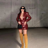 Elegant Deep V-Neck Above Knee High Waist Fold Mini Dress