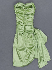 Off Shoulder Hollow Out Ruched Drape Party Mini Dresses