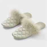 Feather Decoration Design Slippers Comfort Lightweight Soft Sole Home Slippers Elegant Non Slip Zapatos De Mujer