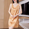 Vintage V-neck Sleeveless Spaghetti Strap Mini Satin Dresses
