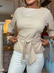 Women's Casual Waist Tie Top