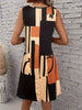 Casual Geometric Pattern Sleeveless O-Neck Bohemia Mini Dress