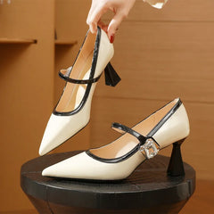 Autumn Pumps Pointed Toe Patent Leather High Heel