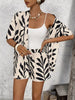 Casual Geometric Loose Blouse And Shorts Short 2 Piece Set