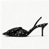 Elegant Polka Dot Designer Pumps Pointed Toe High Heel