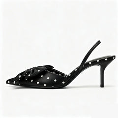 Elegant Polka Dot Designer Pumps Pointed Toe High Heel