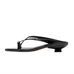 Cute Metal Decoration Cross Strap Slippers Round Head Low Heel
