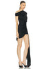 Luxury Diamond Flower One Shoulder Draped Bodycon Bandage Mini Dress