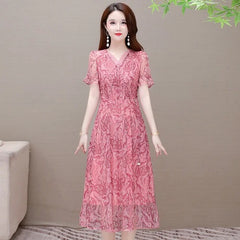 Short Sleeve V-neck Bodycon Dress