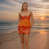 Elegant Sequins Mesh Puff Hem Strapless Tank Top High Skirt Suit Tops Set