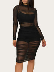 Dress Jewel Neck Long Beach Bodycon Dress
