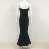 Elegant Florals Strapless Off the Shoulder Bodycon Bandage Long Maxi Dress