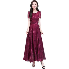 Bodycon Short Sleeve Vintage A-line Maxi Party Dresses