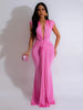 Elegant Ruched Deep V-neck Sheath Zipper Night Party Bodycon Maxi Dresses