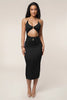Casual V-Neck Cutout Off-shoulder Strapless Sleeveless Backless Bodycon Midi Dress