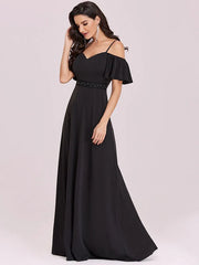 Prom A-Line Sleeveless Ruffles Zipper Maxi Pageant Dresses