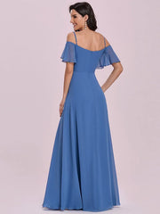 Prom A-Line Sleeveless Split Front Chiffon Evening Dress