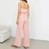 Casual Stripes Sashes Sleeveless Sweetheart Neck Ankle Length Straight Jumpsuits