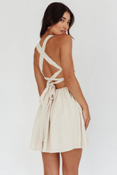 French Riviera Sweetheart Neckline Mini Dress Natural
