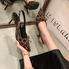 Leopard Print Pointed Toe High Heel