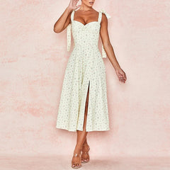 Vesitidos Spaghetti Strap Bow Midi Celebrity Dresses