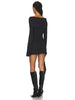 Elegant Off Shoulder Long Sleeved Slash Neck Hollow Out Tight Mini Dress