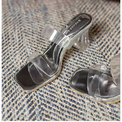 Designer Pumps Sandals PVC Jelly Slippers Open Toe High Heel