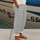 Women's Stylish Striped Button Pants