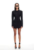Elegant Long Sleeve Lapel Solid Single-breasted Two Pocket High Waist Blazer Dress