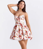 Elegant A-Line Mesh Lining Backless Princess Mini Dress