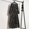 Bohemian Floral Printed O-neck Full Sleeve Beach Party Long Dress