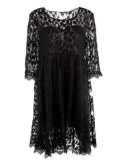 Jewel Neck Sleeveless Lace Embroidered Casual Maternity Dress