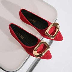 Designer Black Flat Ladies Office Shoes