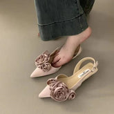 Brand Sandal Flower Ladies Elegant Dress Slingback Shoes
