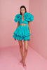 Elegant Pleated Tiered 3D Floral Birthday Party Mini Dress