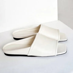 Square Toe Open Toe Flats Slippers Concise Non-slip Casual Shoes