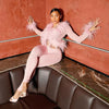 Elegant Patchwork Full Sleeve Tops and Leggings Matching Coquette Two Piece Sets