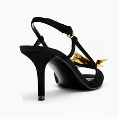 Gold Floral Decoration Heel