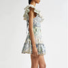 Casual V Neck Sleeveless Zipper Patchwork Printing Mini Dress