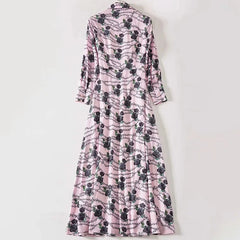 Elegant Flower Chain Print Long Dress