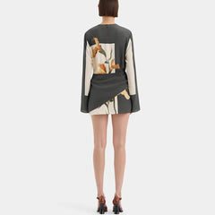 Elegant Causal O-neck Floral Patchwork Long Sleeve Vintage Dress