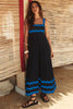 Vintage Sleeveless Strap Skirt Plant Flower Printed Loose Maxi Dress