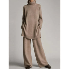 Women's Plus Size Turtleneck Sweater Set
