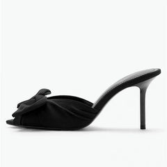 Black Butterfly Knot Decoration High Heel