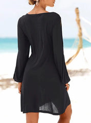 Long Sleeve Mini-Length Flowing Dress
